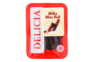 Вафлі зі смаком молока Milky bliss roll Delicia лоток 0.45кг