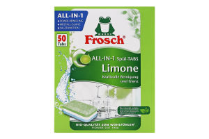 Таблетки для посудомийних машин Лимон All-in-1 Frosch 50шт