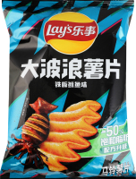 Чипси Lays картопляні хвилясті смак смаж кальмара