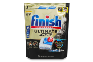 Капсулы для мытья посуды в посудомоечных машинах All in 1 Ultimate Plus Powerball Finish 45шт