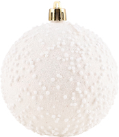 Прикраса ялинкова Куля Сніг 80мм 31335