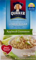 Quaker Instant Oatmeal Lower Sugar Apples & Cinnamon - 10 CT