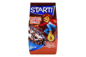 Сніданки сухі зернові Кульки з какао Start! к/у 150г