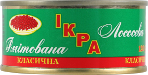 Икра имитированная зернистая красная горбуши пастеризованная Класична ж/б 120г