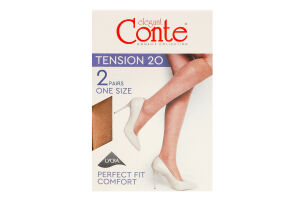 Напівпанчохи жіночі Conte elegant Tension 20den 23-25 natural 2пари