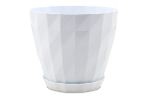 Вазон д/квітів Кристал 0,6л біло-сірий з підставкою Серінова