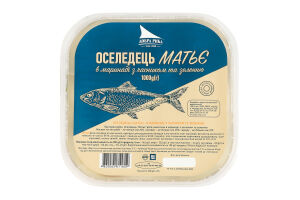 Сельдь филе-кусочки в маринаде с чесноком и зеленью Матье Добра риба ведро 1кг