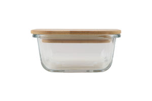 Контейнер для зберігання бамбукова кришка скло 340мл №KYYW577 Greenwich Product Co. Limited 1шт