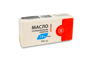 Масло 73% солодковершкове Селянське ТМ "1" м/у 400г
