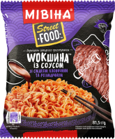 Вермішель швидкого приготування із соусом зі смаком яловичини з розмарином Wokшина Street Food Мівіна м/у 81.5г