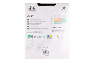 Колготки эластичные полуматовые с усиленными шортиками Siela Collant Collection Just 20den 3 nero