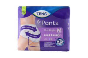 Підгузки-трусики д/дорослих Plus Night р.М 12шт Tena