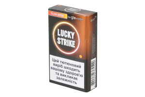 Виріб тютюновмісний для електричного нагрівання з фільтром Lucky Strike Yellow switch 20шт