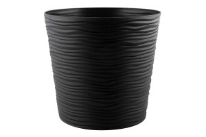 Горщик д/квітів Фьюжн 6л граніт з вставкою низький d23,5*22м арт115089 Алеана