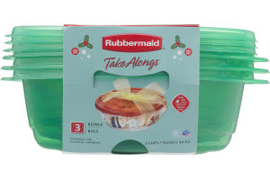 Rubbermaid Take Alongs Containers + Lids - 3 CT