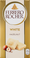 Шоколад белый с ореховой начинкой и измельченными лесными орехами Ferrero Rocher к/у 90г