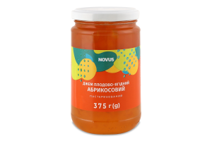 Джем плодово-ягодный пастеризованный Абрикосовый Novus с/б 375г