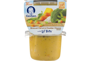 Gerber 3rd Foods Broccoli Carrot & Cheddar Cheese Dinner with Lil' Bits - 2 CT