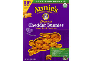 Annie's Homegrown Organic Baked Snack Crackers Cheddar Bunnies