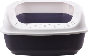 Туалет д/котів деліо сірий пластик з рамкой 38*20*50см Тріксі