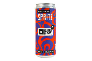 Пиво 0.33л 6% светлое нефильтрованное неосвещенное непастеризованное Spritz Beer cocktail Underwood Brewery ж/б