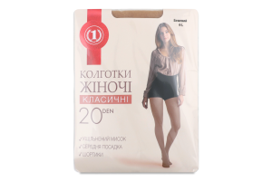 Колготи жіночі бежеві 20ден р.4 ТМ "1"