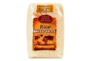 Рис шлифованный круглозернистый Египетский World's Rice м/у 1кг