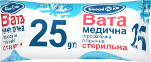 Вата мед. ст. 25г гігроск. рол