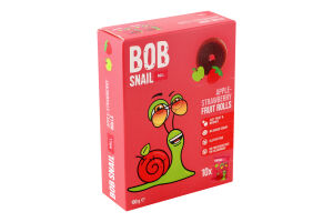 Цукерки фруктові натуральні Яблуко-полуниця Roll Bob Snail к/у 10х10г