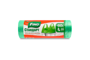 Пакеты для мусора с ручками 60л Стандарт Fino 20шт