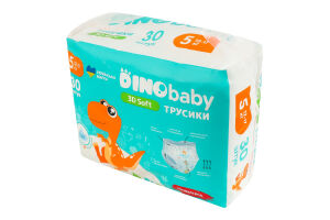 Трусики-підгузники для дітей 12-17кг 5 3D Soft Dinobaby 30шт