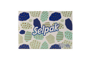 Салфетки косметические гигиенические 3-х слойные Selpak 70шт