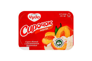 Творожок 5% взбитый с наполнителем фруктовым Персик Чудо ст 100г