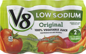 V8 100% Vegetable Juice Low Sodium Original - 6 PK