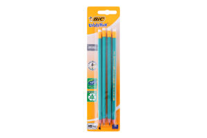 Карандаш графитовый пластиковый с ластиком HB Evolution BiC 4шт