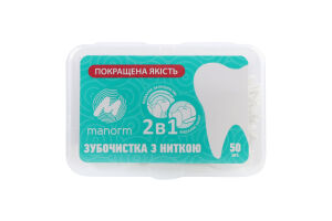 Зубочистка з освіжаючою ниткою 2в1 Manorm 50шт