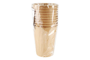 Стакан бумажный 250мл №880481 Крафт ПП Аллєгро-Опт 10шт