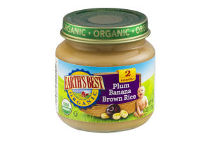 Earth's Best Organic Stage 2 Plum Banana Brown Rice