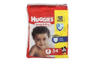 Huggies Snug & Dry Diapers Size 3 - 34 CT