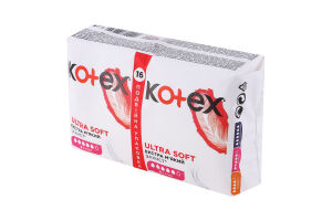 Прокладки гигиенические Супер Ultra Soft Kotex 16шт