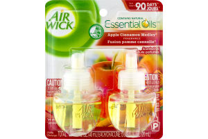 Air Wick Essential Oils Refills Apple Cinnamon Medley - 2 CT