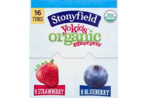 Stonyfield Organic YoKids Squeezers Lowfat Yogurt Variety Pack - 16 CT