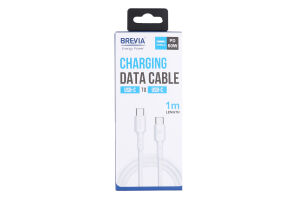 Кабель Brevia TypeC-TypeC white 1м 51100WCCC1