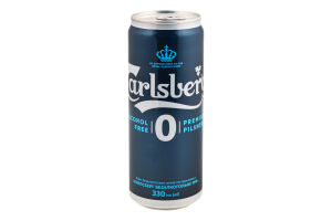 Пиво 330мл 0% безалкогольне світле пастеризоване №0 Carlsberg з/б