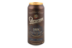 Пиво 480мл 4.4% темне пастеризоване Dark Staropramen з/б