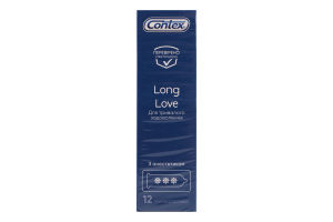 Презервативи латексні з силіконовою змазкою з анестетиком Long love Contex 12шт