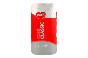Бумага туалетная 2-х слойная 150 листов Rose classic Silver line Ruta 4шт