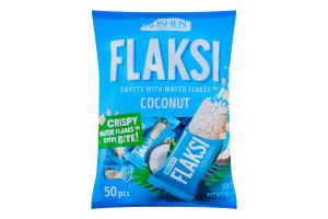Цукерки з вафельними пластівцями Кокос Flaksi Roshen м/у 500г