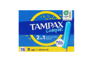 Тампоны гигиенические с аппликатором Regular Compak Tampax 16шт