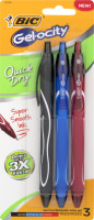 BiC Gel-ocity Quick Dry Gel Pens Assorted Ink Medium Point - 3 CT